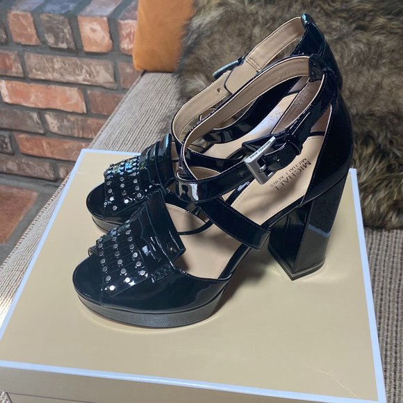 Michael Kors Black Patent Platform Heel - Picture 1 of 6